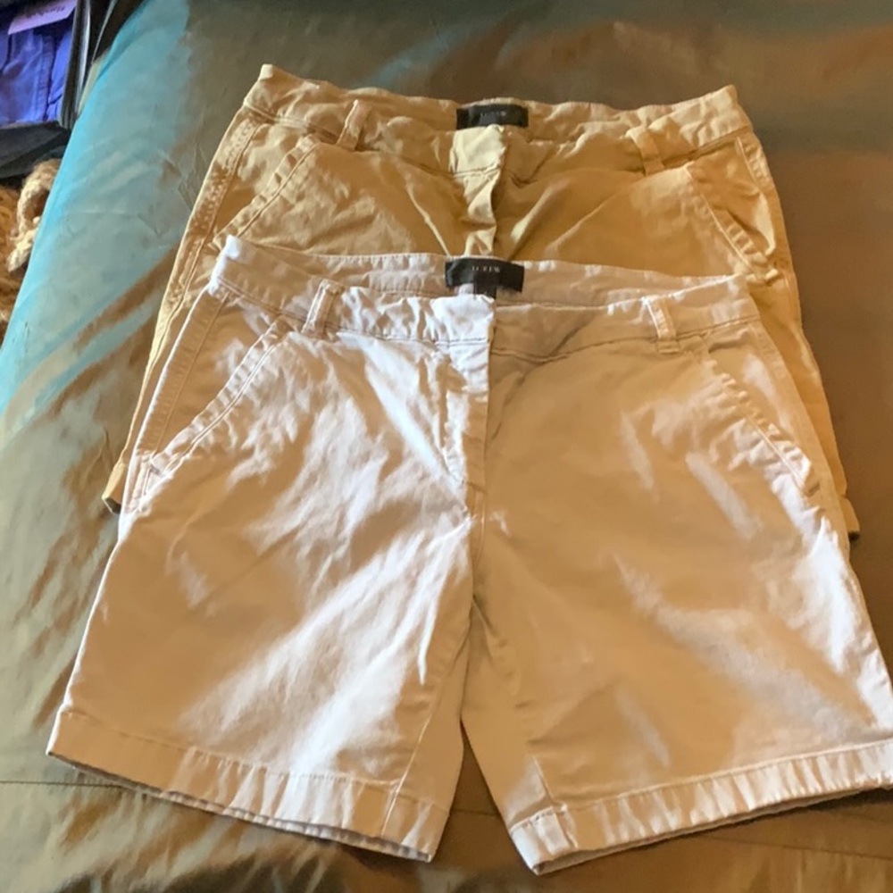 J crew 7” Shorts Bermuda chino stretch 4 EUC TWO PAIRS